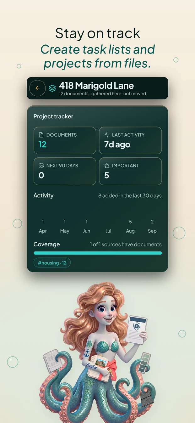 App Store screen: Stay on track. Create task lists and projects from files.