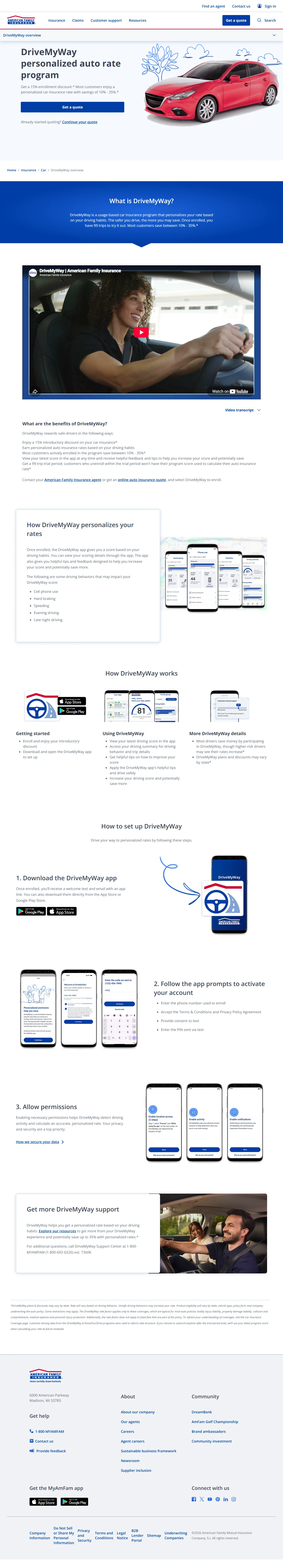 The DriveMyWay overview page after the rewrite: a hero with one call to action, a plain-language summary of the program, and benefits and rate sections separated by generous white space.